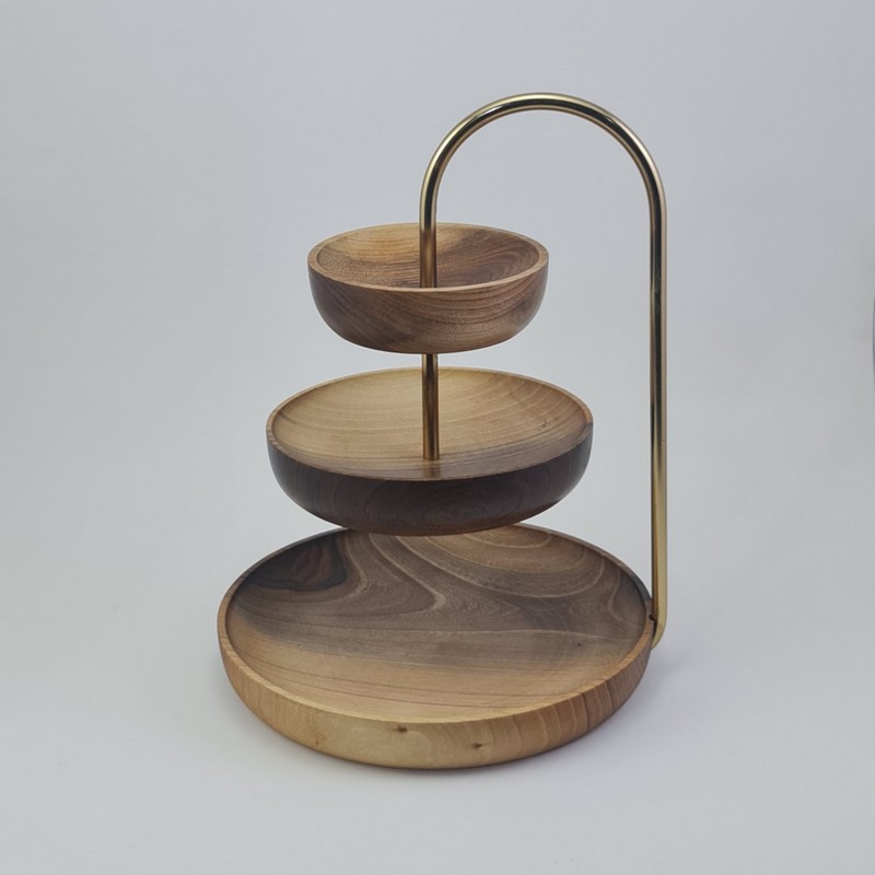 استند شیرینیخوری-آجیل و تنقلات چوبی مدل Walnut Elegance 3 - Image 3