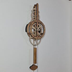 ساعت دیواری چوبی مکانیکی چرخ دنده ای